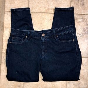 Loft dark blue denim skinny ankle  jeans